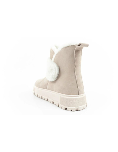 Lee cooper buty damskie botki zimowe modne kożuszek ocieplane skóra beżowe