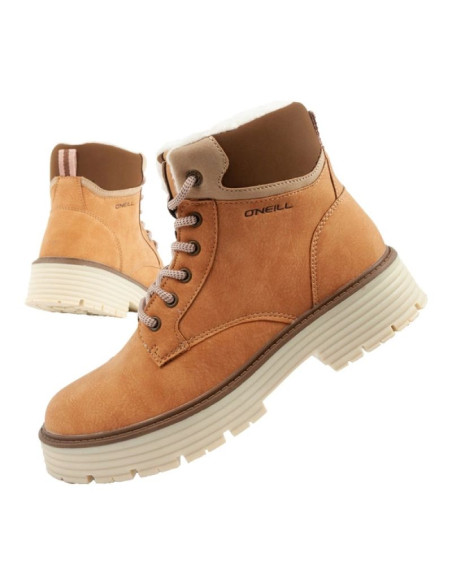 O'neill buty trapery zimowe damskie botki za kostkę ocieplane modne brązowe