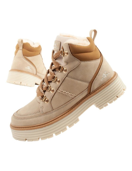 O'neill buty trapery zimowe damskie botki za kostkę ocieplane modne beżowe brązowe