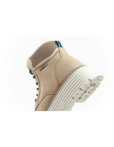 O'neill buty trapery zimowe damskie botki za kostkę ocieplane modne beżowe białe