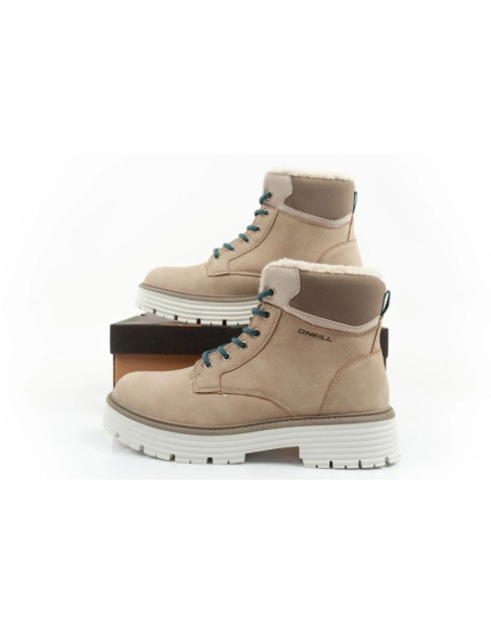 O'neill buty trapery zimowe damskie botki za kostkę ocieplane modne beżowe białe