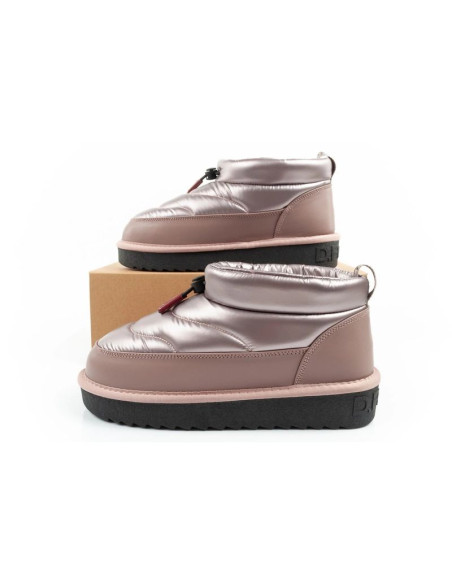 D.franklin buty śniegowce damskie zimowe modne ocieplane botki różowe złoto