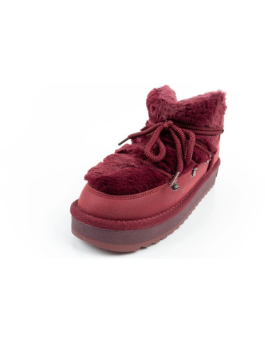 D.franklin buty śniegowce damskie zimowe modne futerko ocieplane bordowe