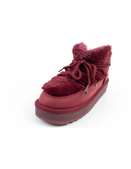 D.franklin buty śniegowce damskie zimowe modne futerko ocieplane bordowe