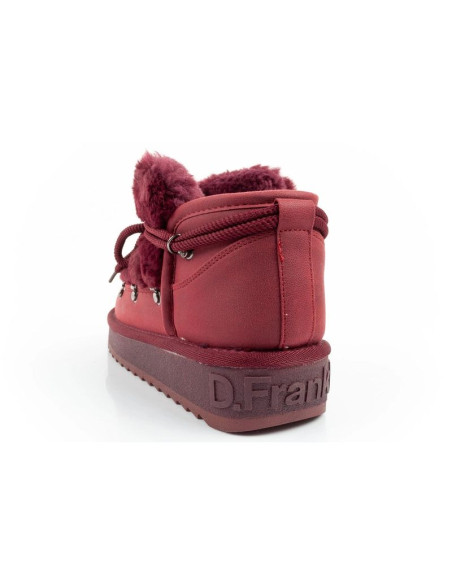 D.franklin buty śniegowce damskie zimowe modne futerko ocieplane bordowe