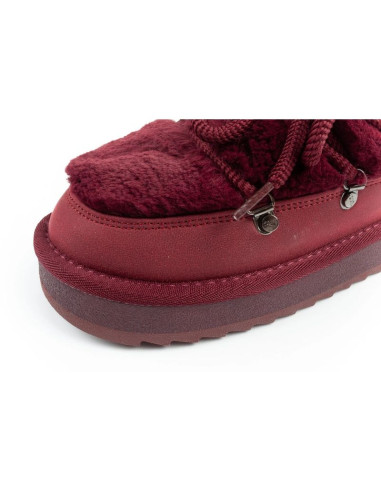 D.franklin buty śniegowce damskie zimowe modne futerko ocieplane bordowe