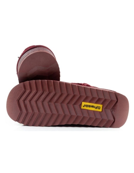 D.franklin buty śniegowce damskie zimowe modne futerko ocieplane bordowe