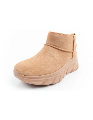 Skechers buty zimowe damskie botki za kostkę ocieplane skórzane brązowe