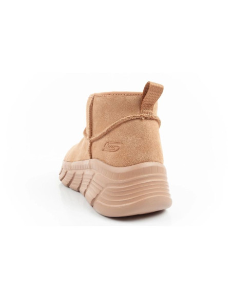 Skechers buty zimowe damskie botki za kostkę ocieplane skórzane brązowe