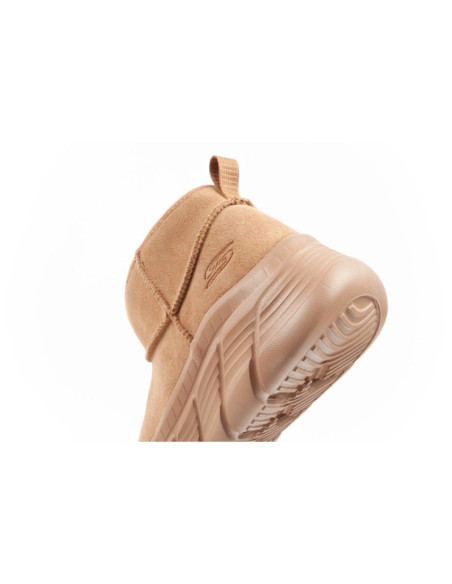 Skechers buty zimowe damskie botki za kostkę ocieplane skórzane brązowe