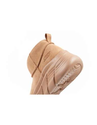 Skechers buty zimowe damskie botki za kostkę ocieplane skórzane brązowe