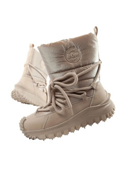 Lee cooper buty sportowe damskie zimowe trekkingowe ocieplane beżowe skóra naturalna