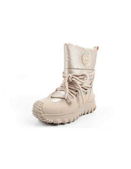 Lee cooper buty sportowe damskie zimowe trekkingowe ocieplane beżowe skóra naturalna