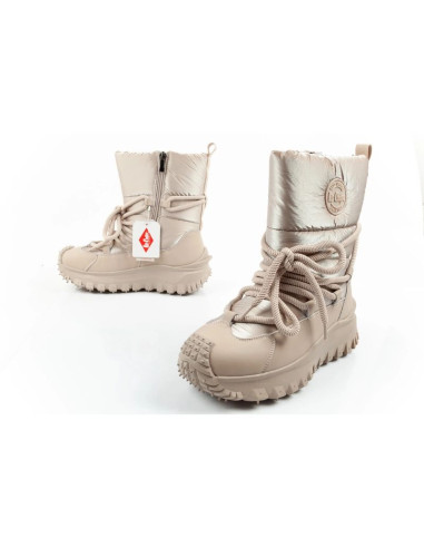 Lee cooper buty sportowe damskie zimowe trekkingowe ocieplane beżowe skóra naturalna