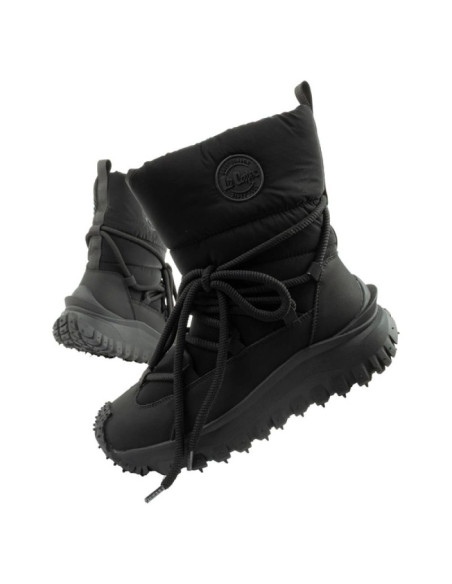 Lee cooper buty sportowe damskie zimowe trekkingowe ocieplane czarne skóra naturalna