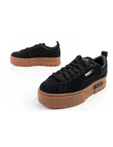 Puma mayze buty damskie sportowe sneakersy platforma czarne modne skóra