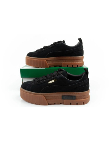 Puma mayze buty damskie sportowe sneakersy platforma czarne modne skóra