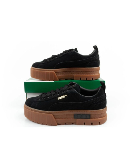 Puma mayze buty damskie sportowe sneakersy platforma czarne modne skóra