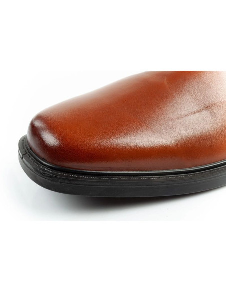 Skechers buty męskie sztyblety miller-boris eleganckie skórzane brązowe