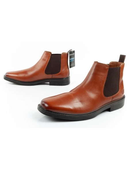 Skechers buty męskie sztyblety miller-boris eleganckie skórzane brązowe