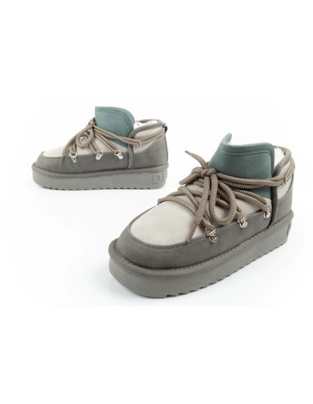 D.franklin buty śniegowce damskie zimowe modne ocieplane botki szare