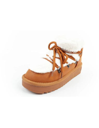 D.franklin buty śniegowce damskie zimowe modne futerko ocieplane brązowe za kostkę