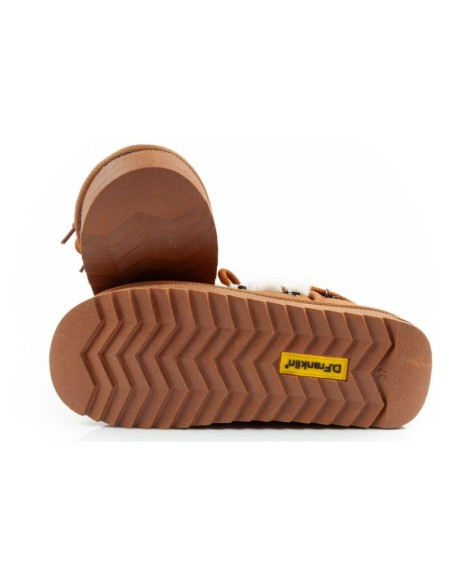 D.franklin buty śniegowce damskie zimowe modne futerko ocieplane brązowe za kostkę