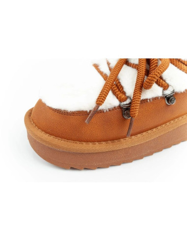 D.franklin buty śniegowce damskie zimowe modne futerko ocieplane brązowe za kostkę