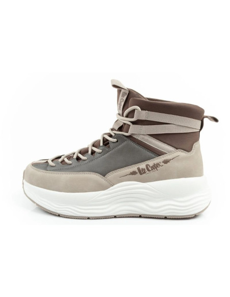 Lee cooper buty sportowe sneakersy damskie modne wygodne za kostkę beżowe