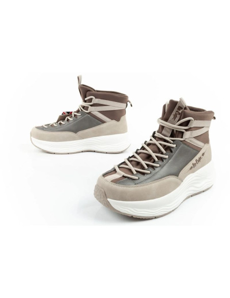 Lee cooper buty sportowe sneakersy damskie modne wygodne za kostkę beżowe