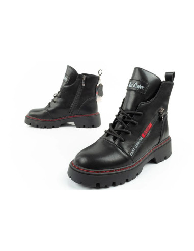 Lee cooper buty botki trapery damskie sztyblety skórzane ocieplane czarne czerwone