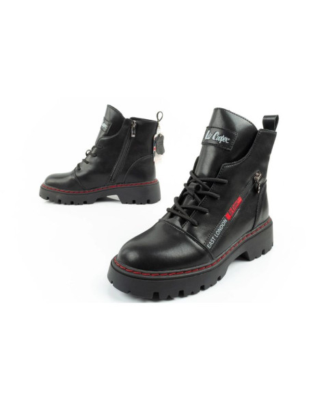 Lee cooper buty botki trapery damskie sztyblety skórzane ocieplane czarne czerwone