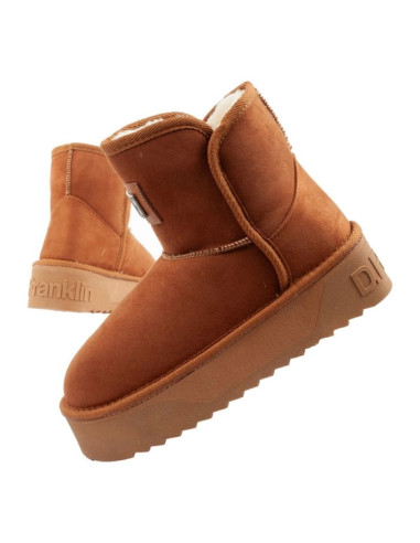 D.franklin buty śniegowce damskie zimowe modne futerko ocieplane botki brązowe