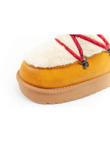 D.franklin buty śniegowce damskie zimowe modne futerko ocieplane musztardowe