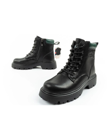 Lee cooper buty botki trapery damskie sztyblety skórzane ocieplane sznurowane