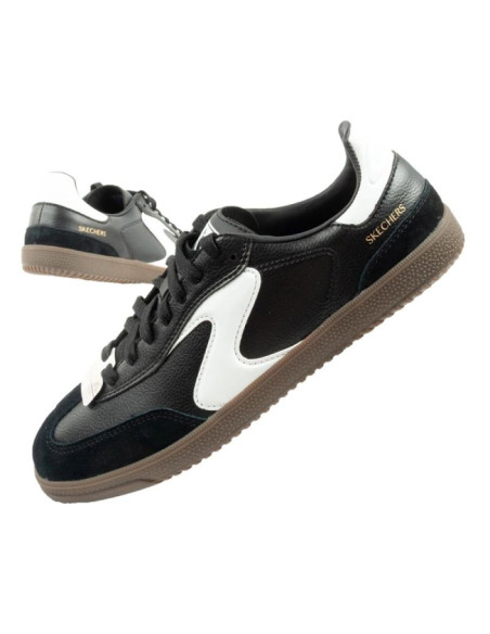 Skechers kickoff buty sportowe damskie sneakersy czarne skórzane