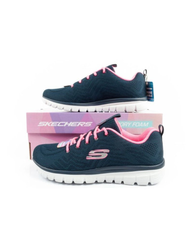 Skechers graceful-get buty damskie sportowe wygodne lekkie oddychające granatowe