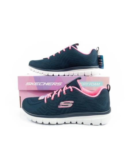 Skechers graceful-get buty damskie sportowe wygodne lekkie oddychające granatowe