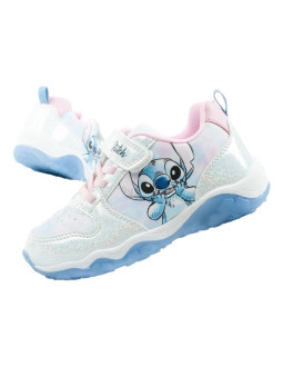 Leomil buty sportowe dziecięce sneakersy stitch lekkie na rzep led niebieskie