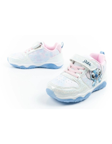 Leomil buty sportowe dziecięce sneakersy stitch lekkie na rzep led niebieskie