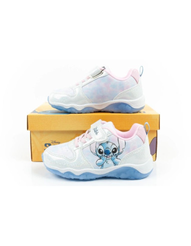 Leomil buty sportowe dziecięce sneakersy stitch lekkie na rzep led niebieskie