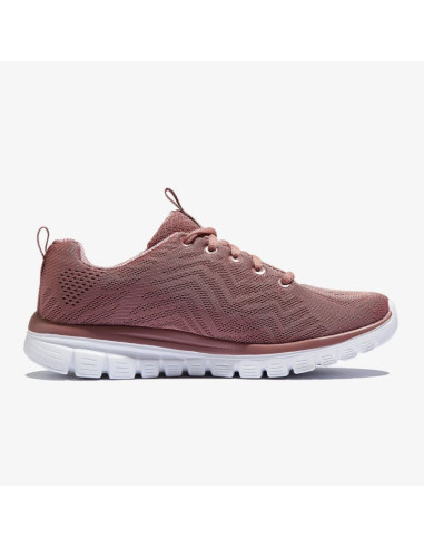 Buty sportowe damskie różowe skechers graceful get connected (12615-mve)