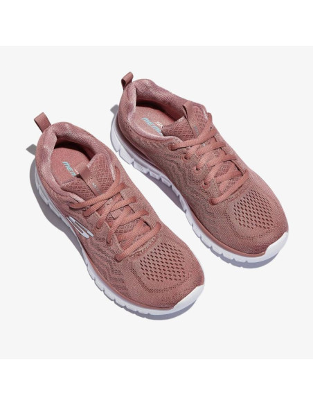 Buty sportowe damskie różowe skechers graceful get connected (12615-mve)