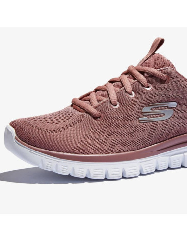 Buty sportowe damskie różowe skechers graceful get connected (12615-mve)