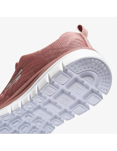 Buty sportowe damskie różowe skechers graceful get connected (12615-mve)