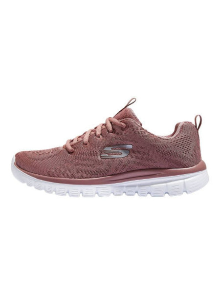 Buty sportowe damskie różowe skechers graceful get connected (12615-mve)
