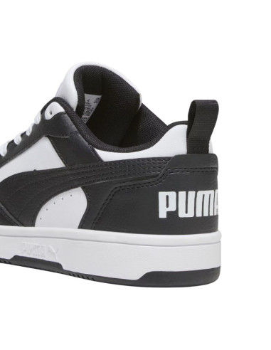 Buty dla dzieci puma rebound v6 lo mid biało-czarne 393833 01
