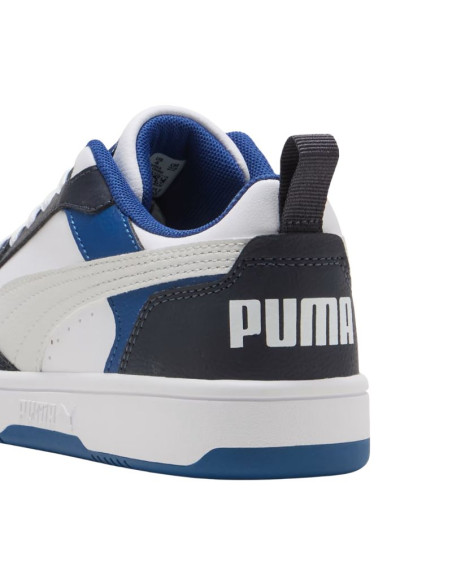 Buty dla dzieci puma rebound v6 lo mid biało-niebieskie 393833 28