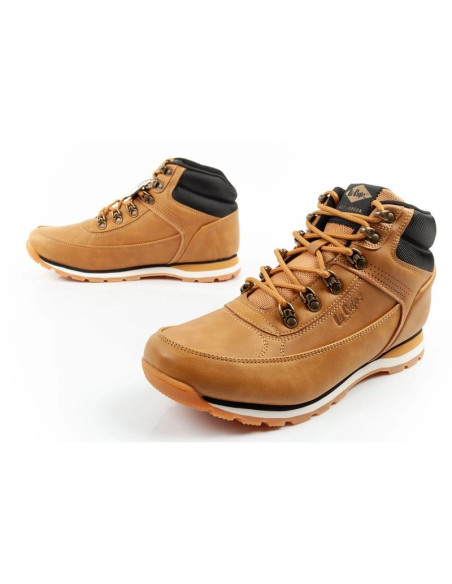 Lee cooper buty sportowe męskie zimowe trekkingowe ocieplane za kostkę brązowe