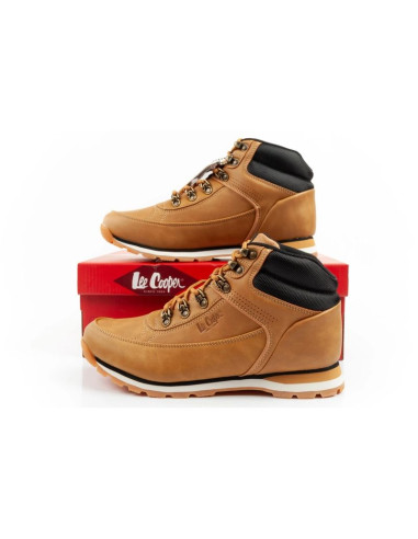 Lee cooper buty sportowe męskie zimowe trekkingowe ocieplane za kostkę brązowe